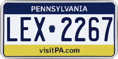 PA license plate LEX2267