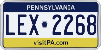 PA license plate LEX2268