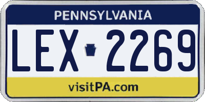 PA license plate LEX2269