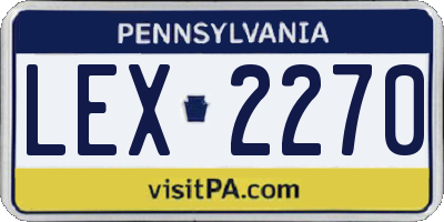 PA license plate LEX2270
