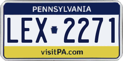 PA license plate LEX2271