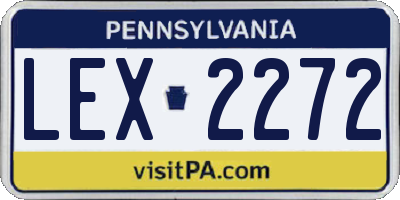 PA license plate LEX2272