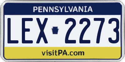 PA license plate LEX2273
