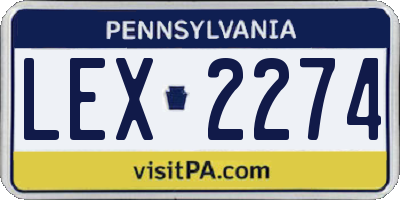 PA license plate LEX2274