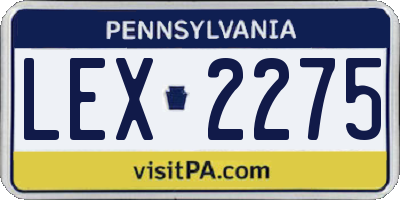 PA license plate LEX2275