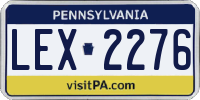 PA license plate LEX2276