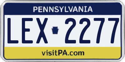 PA license plate LEX2277