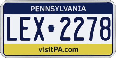 PA license plate LEX2278