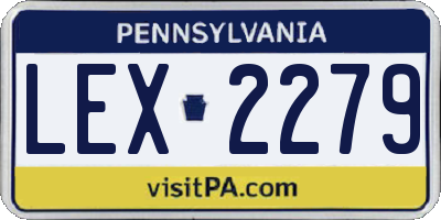 PA license plate LEX2279