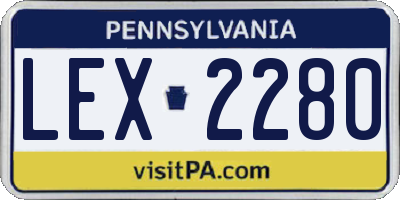 PA license plate LEX2280