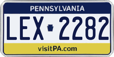 PA license plate LEX2282