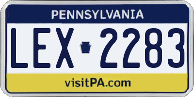 PA license plate LEX2283