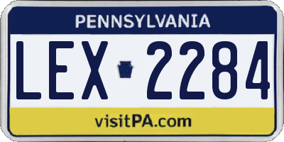PA license plate LEX2284