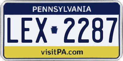 PA license plate LEX2287