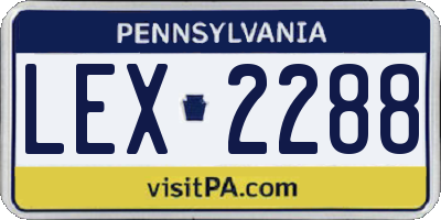 PA license plate LEX2288