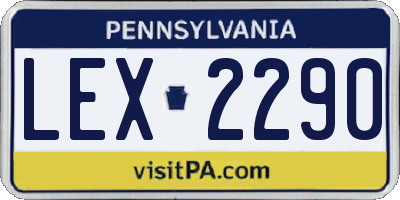 PA license plate LEX2290