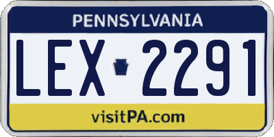 PA license plate LEX2291