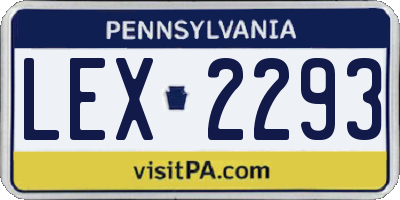 PA license plate LEX2293