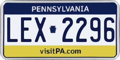 PA license plate LEX2296