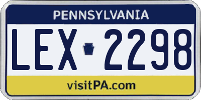 PA license plate LEX2298