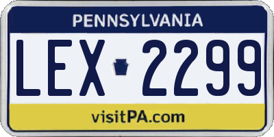 PA license plate LEX2299