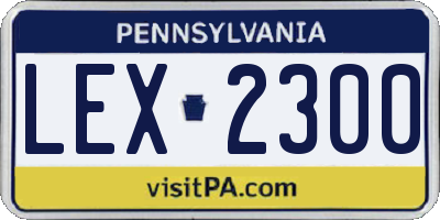 PA license plate LEX2300