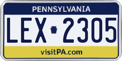 PA license plate LEX2305