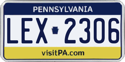 PA license plate LEX2306