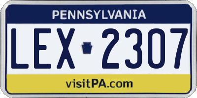 PA license plate LEX2307