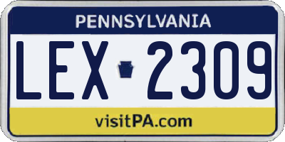 PA license plate LEX2309