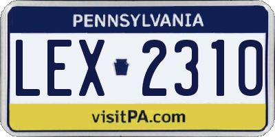 PA license plate LEX2310