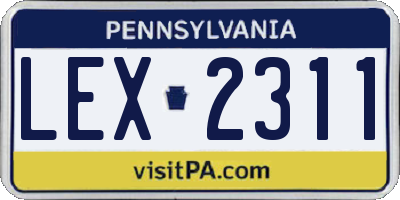 PA license plate LEX2311