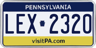 PA license plate LEX2320