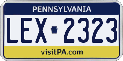 PA license plate LEX2323