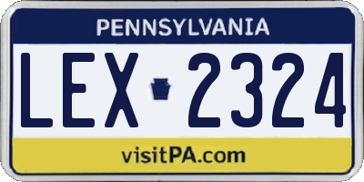 PA license plate LEX2324