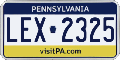 PA license plate LEX2325