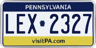 PA license plate LEX2327