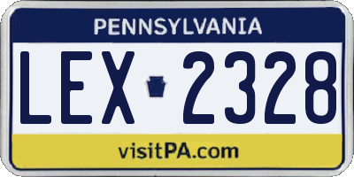 PA license plate LEX2328