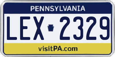 PA license plate LEX2329