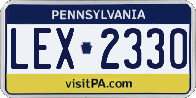 PA license plate LEX2330
