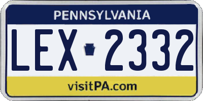 PA license plate LEX2332