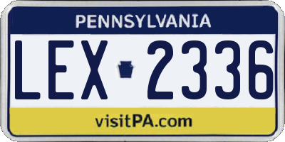 PA license plate LEX2336