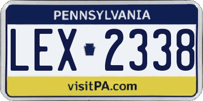 PA license plate LEX2338