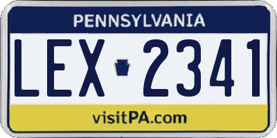PA license plate LEX2341