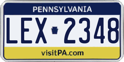 PA license plate LEX2348
