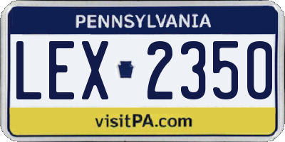 PA license plate LEX2350