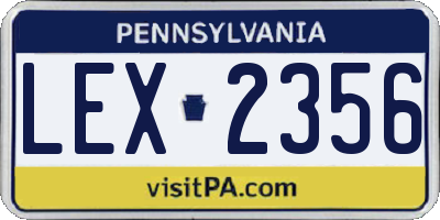 PA license plate LEX2356