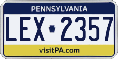 PA license plate LEX2357