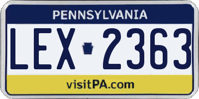 PA license plate LEX2363