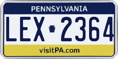 PA license plate LEX2364